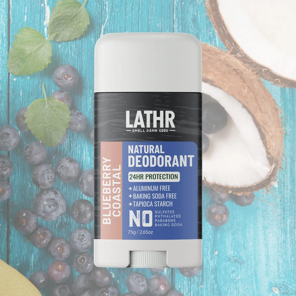 Natural Deodorant Blueberry Coastal LATHR Made In Canada