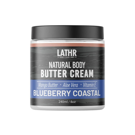 Body Butter Cream Blueberry Coastal 8oz LATHR Made In Canada
